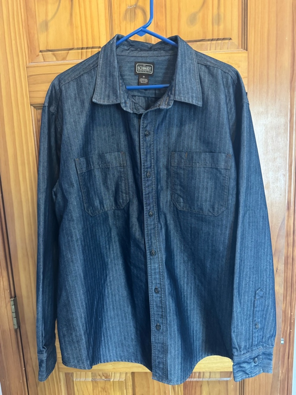 CE Schmidt Denim Button-Up Shirt in Dark Blue